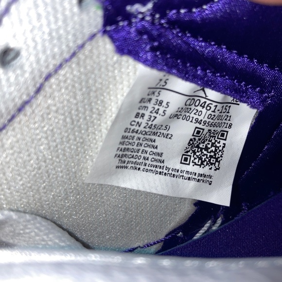 WMNS Air Jordan 1 High OG “Court Purple” 7.5W - Picture 6 of 6